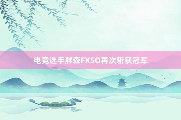 电竞选手胖森FXSO再次斩获冠军