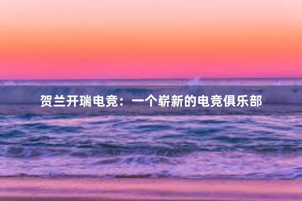 贺兰开瑞电竞：一个崭新的电竞俱乐部