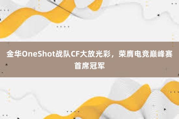 金华OneShot战队CF大放光彩，荣膺电竞巅峰赛首席冠军